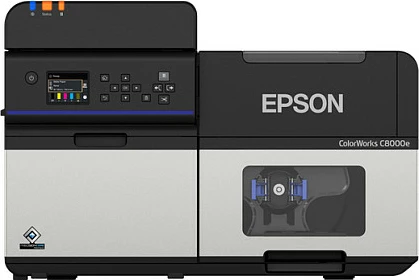 Printer etiketash Epson ColorWorks C8000e, inkjet me ngjyra, 600 x 1200 DPI, 300 mm/s, Ethernet/USB, zi/gri