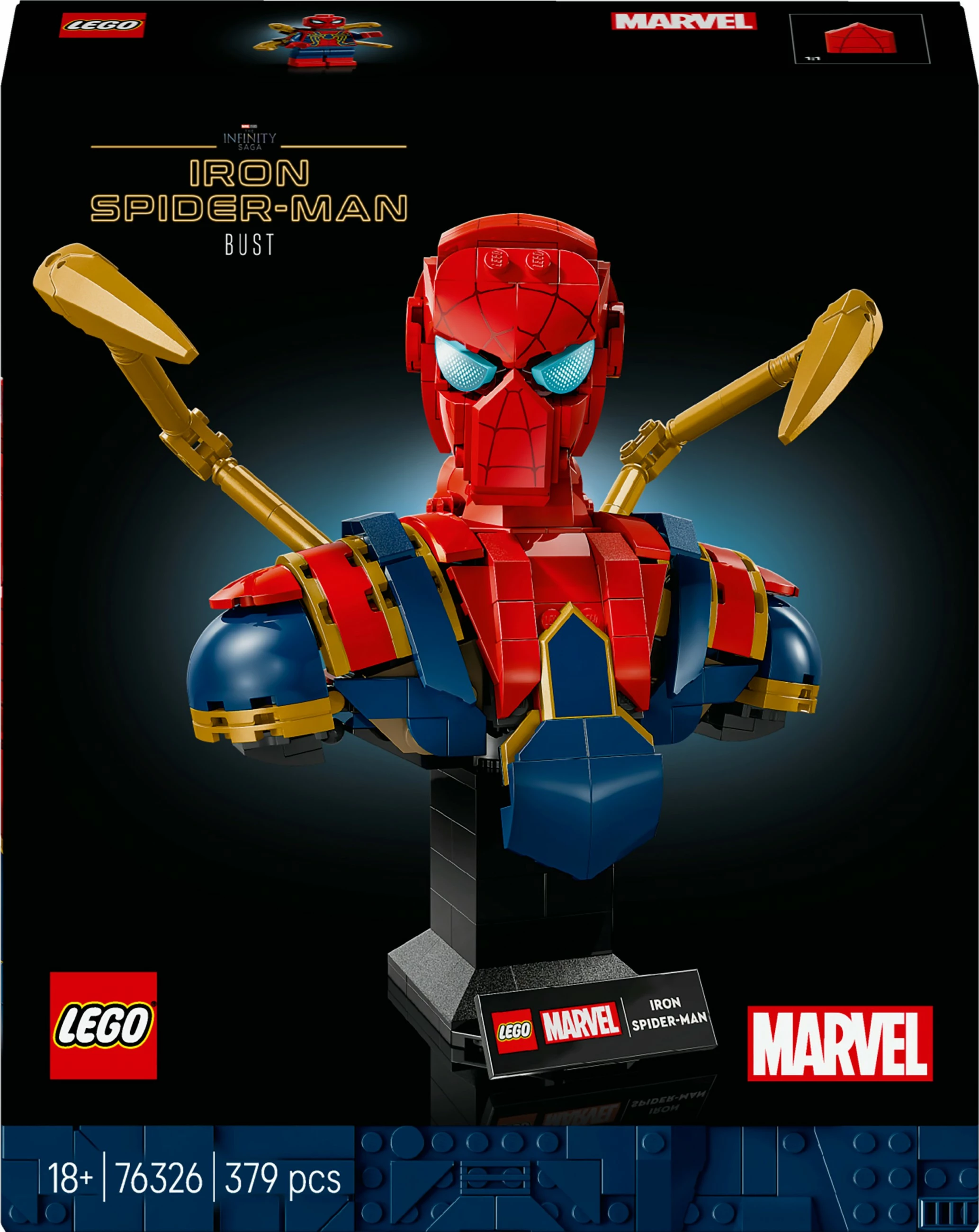 Set ndërtimi LEGO Marvel Iron Spider-Man bust 379 pjesë multikolor