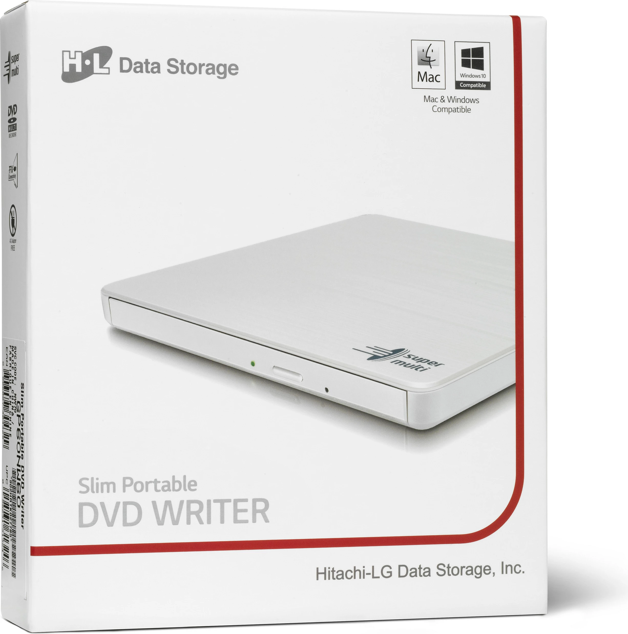 DVD shkrues portativ Hitachi-LG, USB 2.0, i bardhë