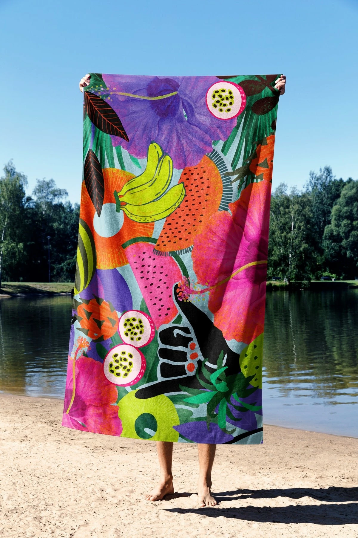Peshqir plazhi Mijolnir, Tropical Vibes, 90x150cm