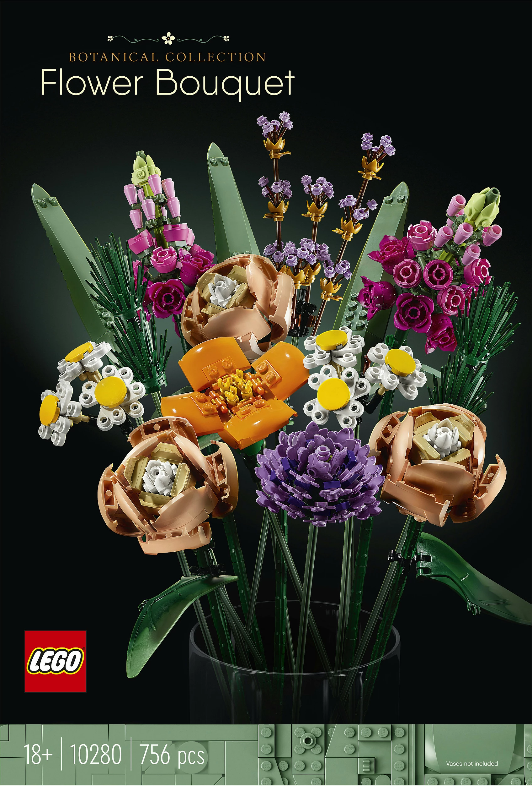 Set ndërtimi LEGO ICONS Flower Bouquet, 756 pjesë, shumëngjyrësh