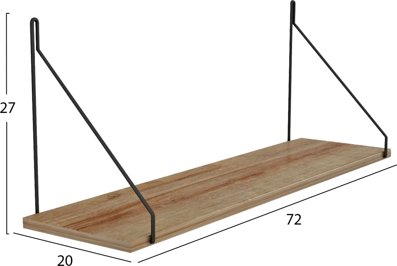 Raft muri AGILAN, melaminë, ngjyrë lisi natyral, 72x20x27H cm
