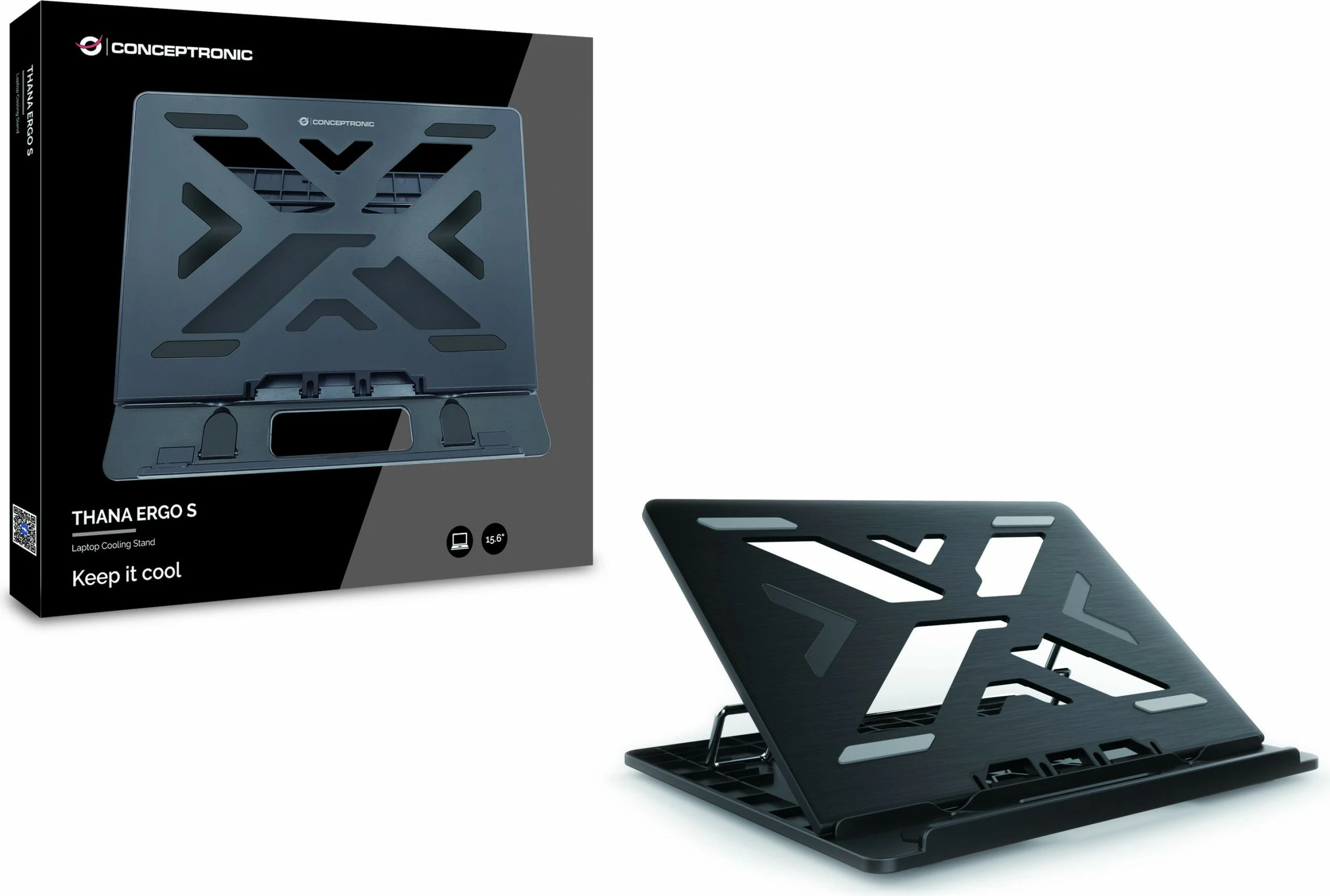 Mbajtëse ftohëse Conceptronic ERGO 15.6 inç, e zezë