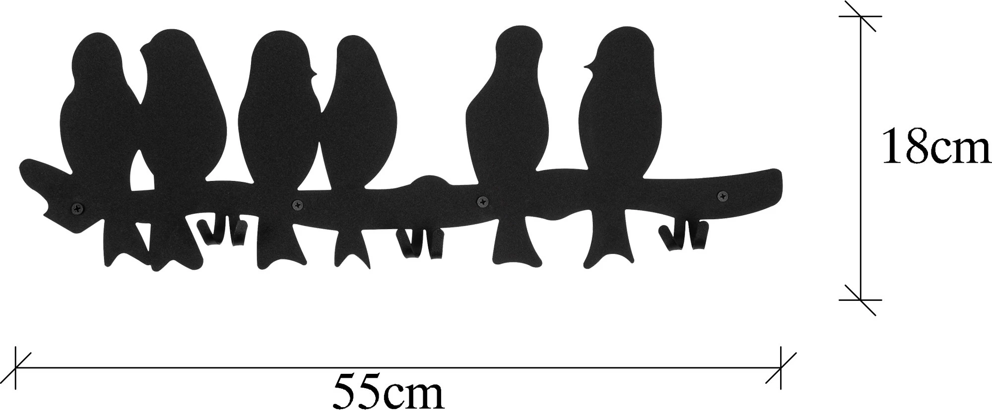 Varëse muri metalike Wallity, model Muhabbet, WSH-021, e zezë