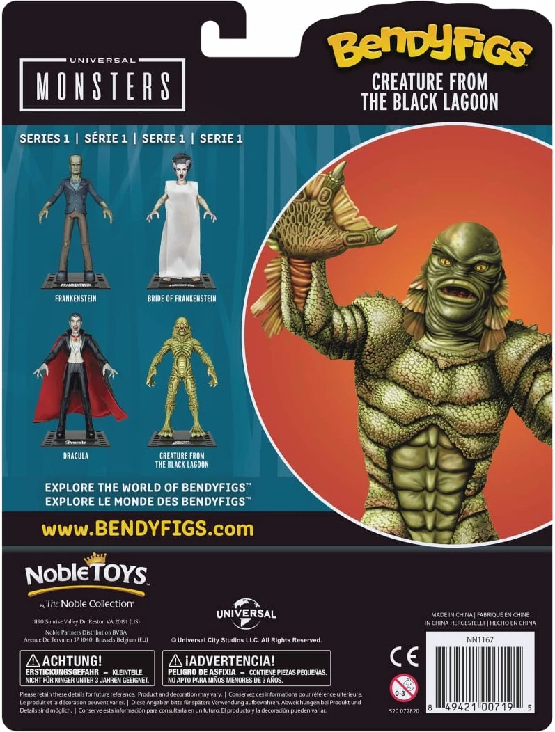Figurinë e lakueshme NOBLE COLLECTION Bendyfigs Creature from the Black Lagoon 19 cm, jeshile