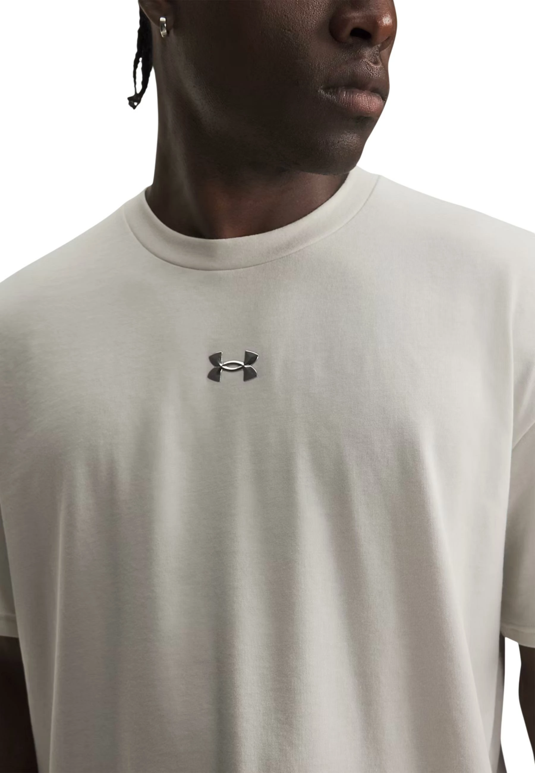 Maicë për meshkuj Under Armour UA M HWT Metal Logo SS 77-6013618, fildishi [Madhësia: L]