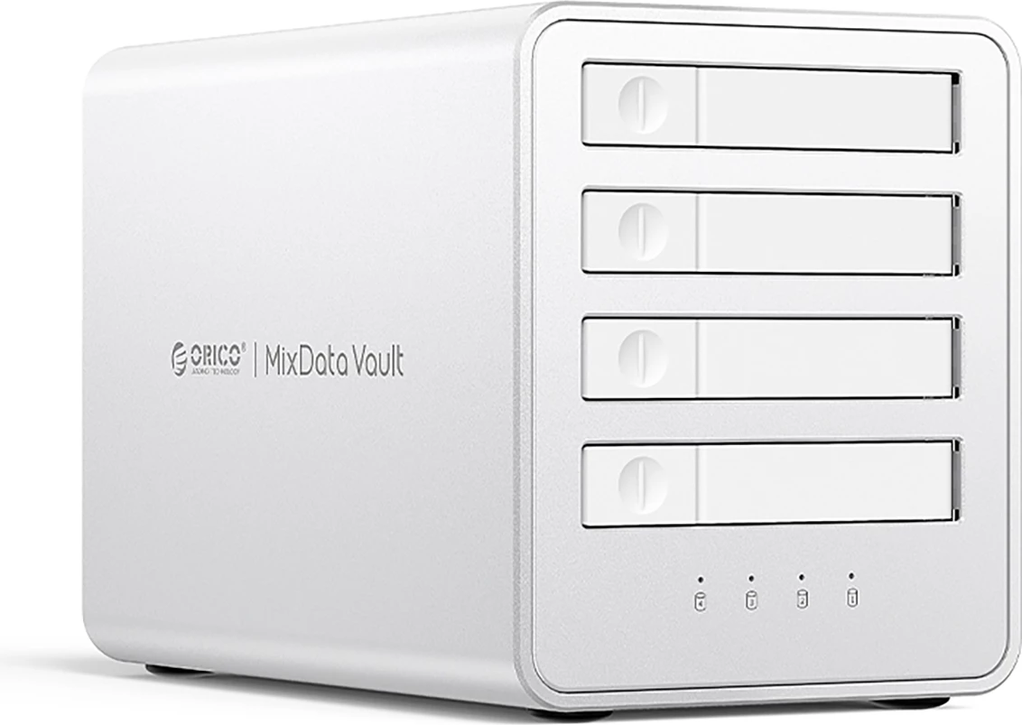 DAS 4-bay për M.2 NVMe SSD, Orico, 8848U4, deri 40 Gbps, deri 32 TB, e bardhë