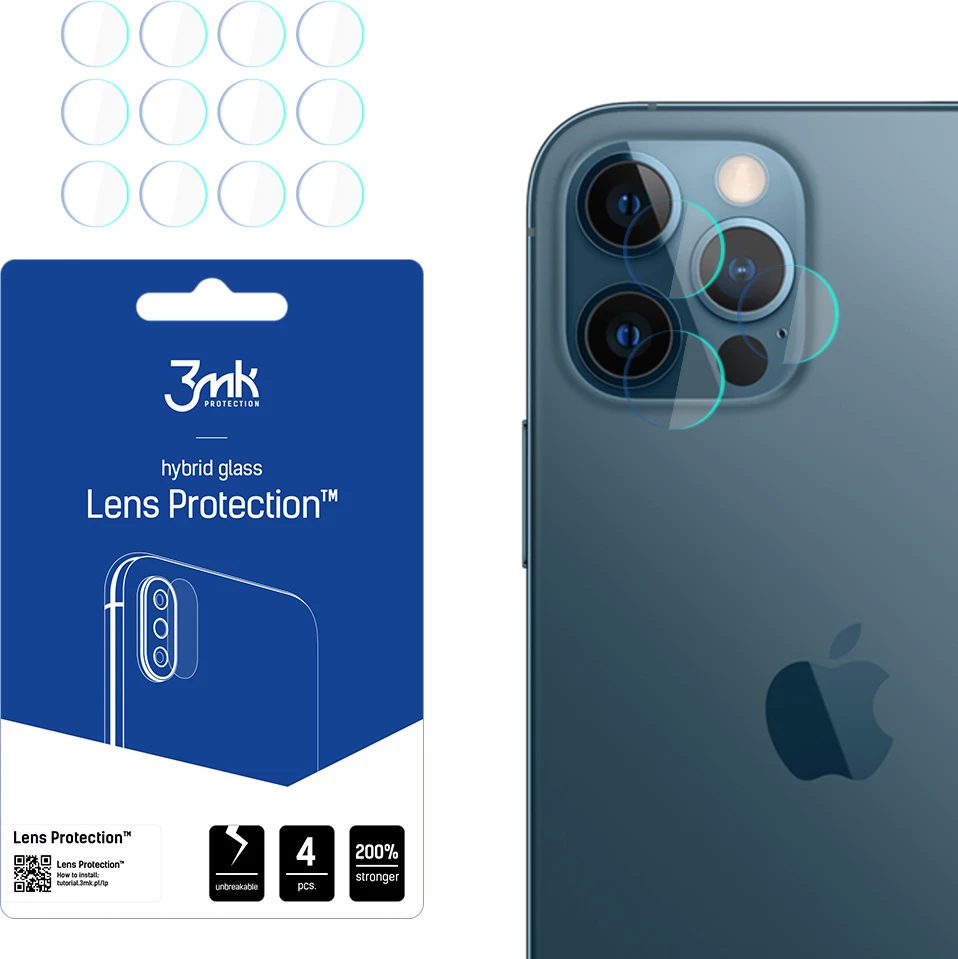 Mbrojtës lentash 3mk Protection Lens Protection për iPhone 12 Pro, 4 copë