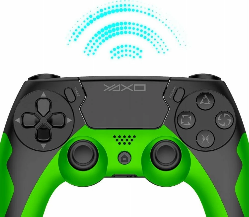 Gamepad Yaxo Hornet Fury YAX-GA-GC-004, wireless Bluetooth 4.0, për PS4/PS3/PC, bateri 600 mAh, me vibrim, i gjelbër