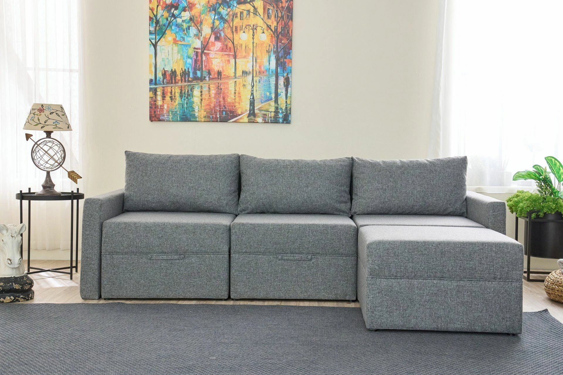 Kënd-sofë krevate Atelier del Sofa, Saros, gri