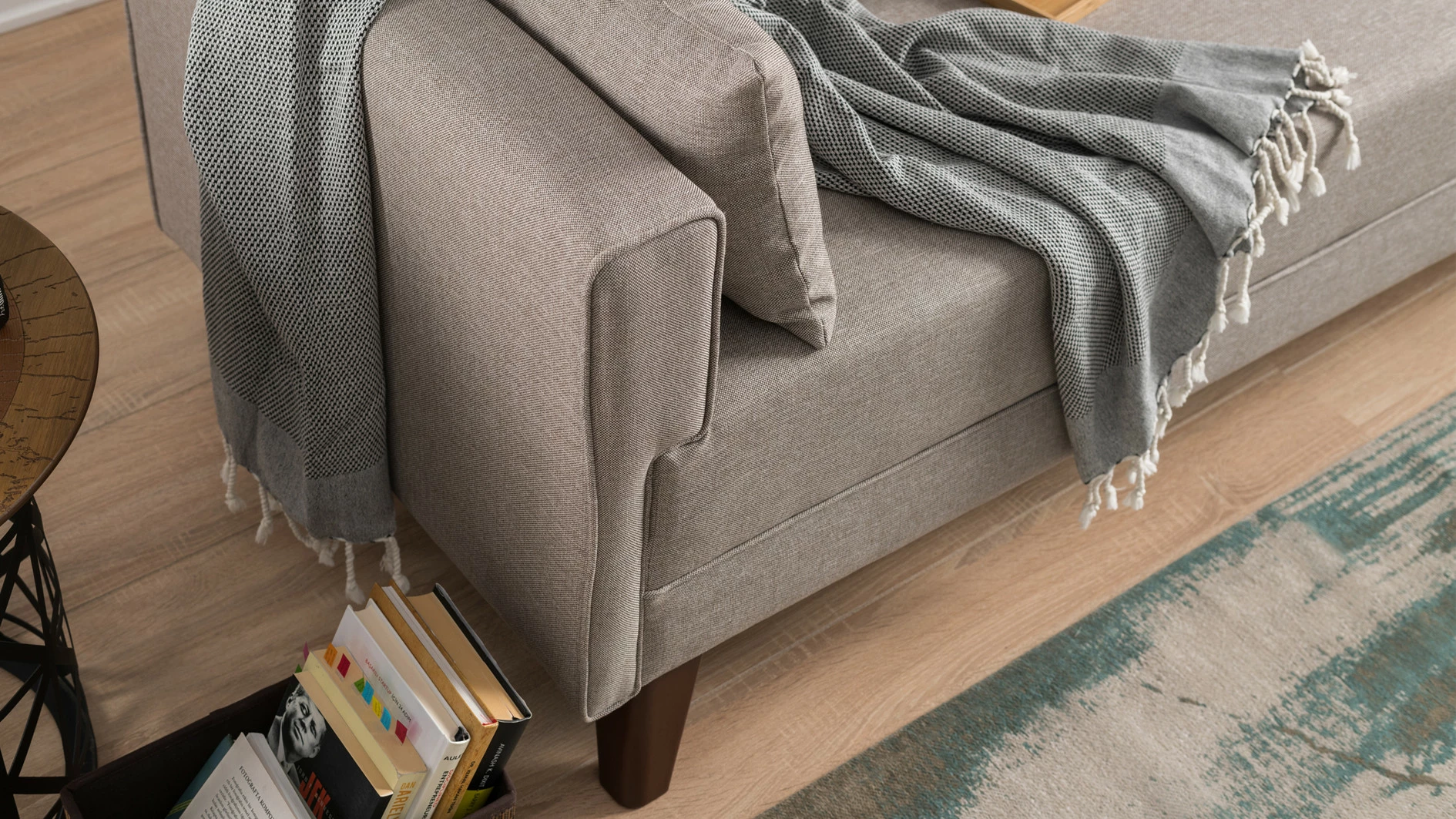 Divan treshe Atelier del Sofa, Bella Sofa për 3 persona, krem