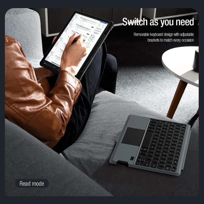 Mbështjellës bumper me tastierë NILLKIN 24010 për Samsung Galaxy Tab S9 11\", Bluetooth me touchpad, taste me ndriçim, e zezë