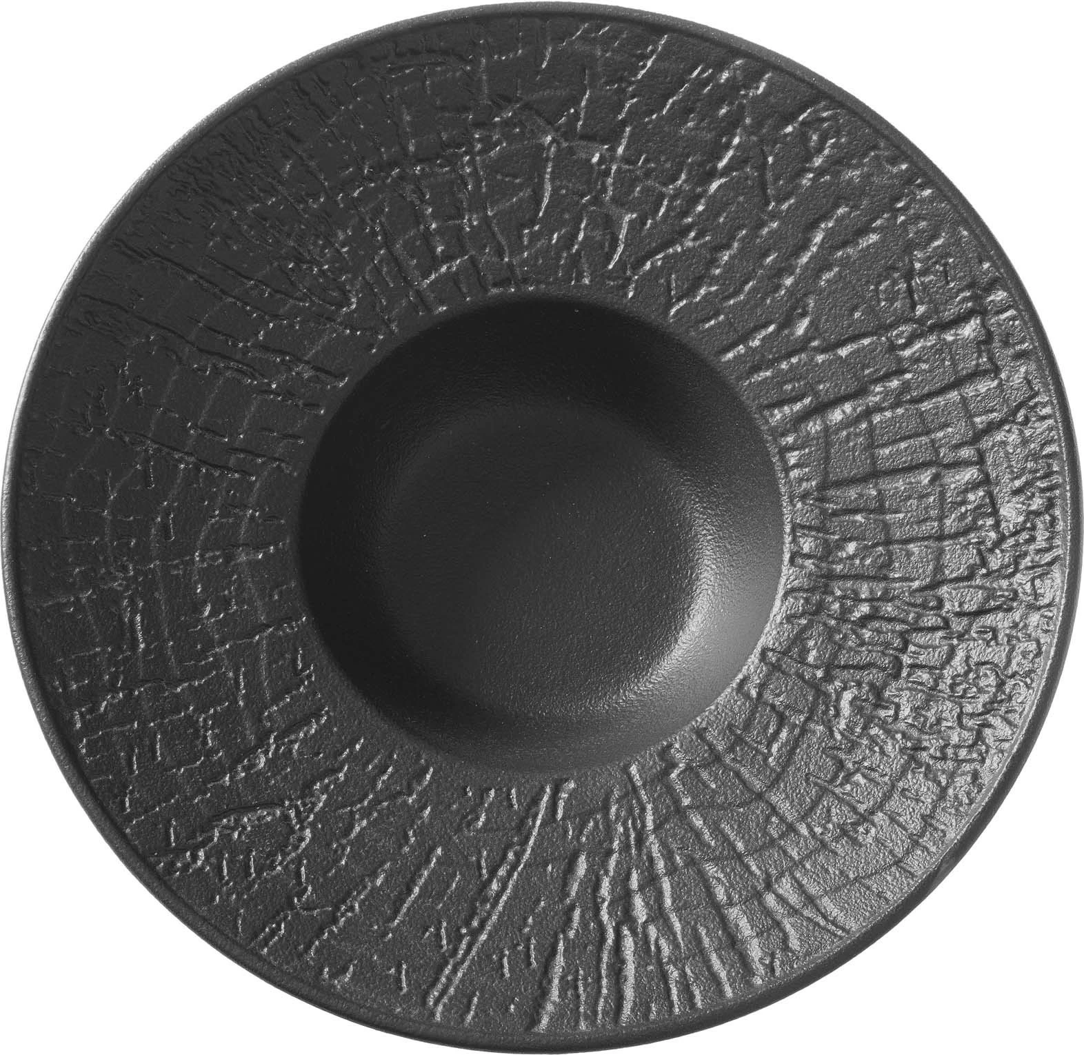 Pjatë për pasta Fine Dine Crust 275 mm, porcelan, e zezë, set 3 copë