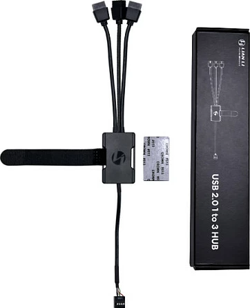 Konvertues USB Lian Li, 1 në 3 USB, i zi