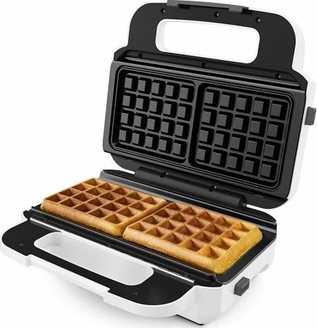 Toster 2n1 Tefal SW7011 850 W, pllaka sanduiçi trekëndësh & waffle, bardhë, set 2 pllaka