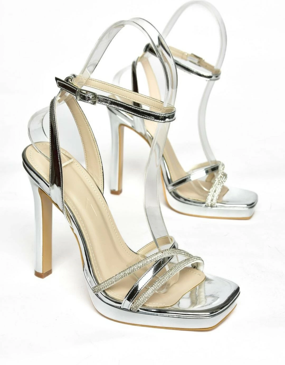 Këpucë me taka të larta Fox Shoes, silver