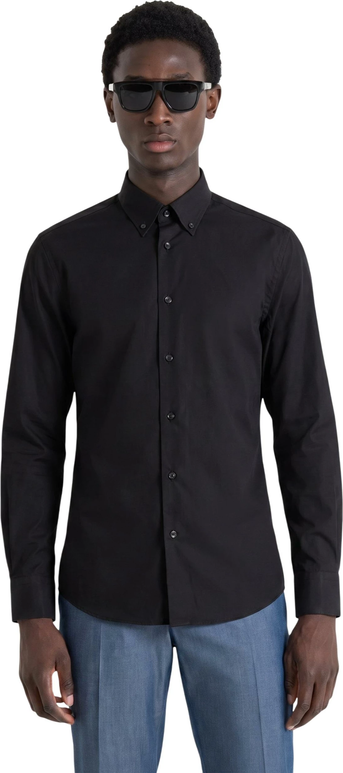 Këmishë për meshkuj Antony Morato Napoli MMSL00628-FA400078, e zezë [Madhësia: XXL]