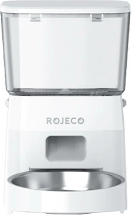 Dispenser ushqimi automatik, Rojeco, RWSQ-12, 2L, Wi‑Fi/Bluetooth, pjatë çeliku inox, e bardhë