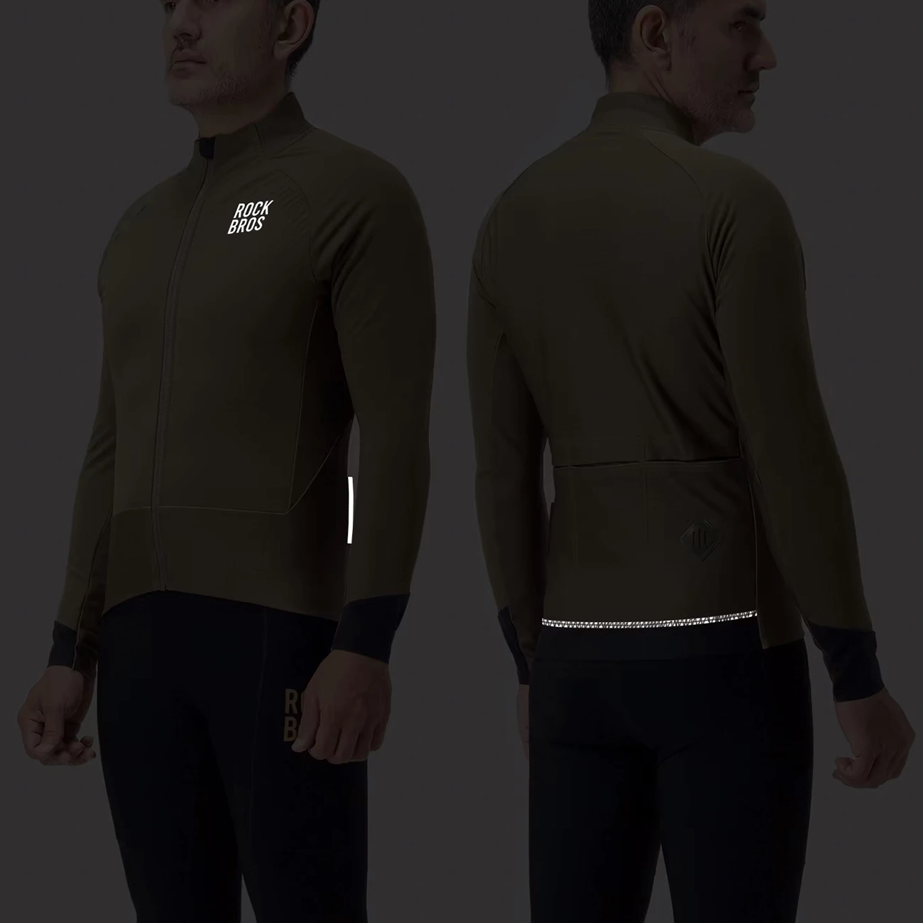 Xhaketë çiklizmi dimërore Rockbros YDWT014, fleece dy-shtresore, madhësi L, e gjelbër