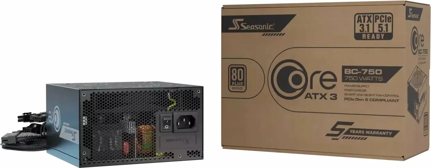 Furnizues rryme SeaSonic Core BC-750 SRP-CBC751-A5A51JF 750W ATX 3.1 80+ Bronze, zi