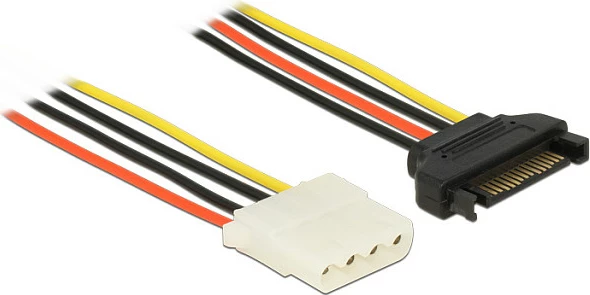 Kabllo adaptuese energjie DeLOCK 60140, SATA 15-pin në Molex 4-pin, 1 m, shumëngjyrëshe