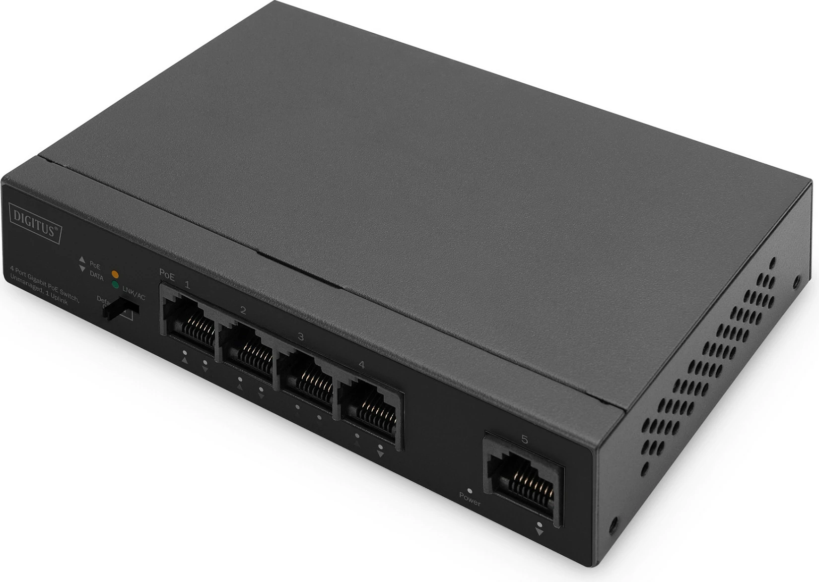 Switch Digitus Gigabit PoE 5-Port, unmanaged, 4x PoE + 1x Uplink, 60W, i zi