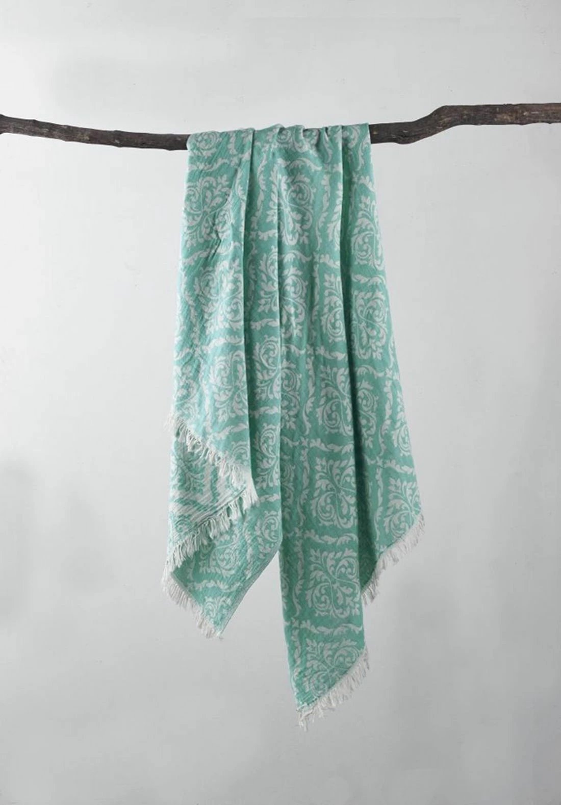 Peshqir plazhi Fouta, model Barok, ngjyrë e gjelbër, Mijölnir, 90x170cm