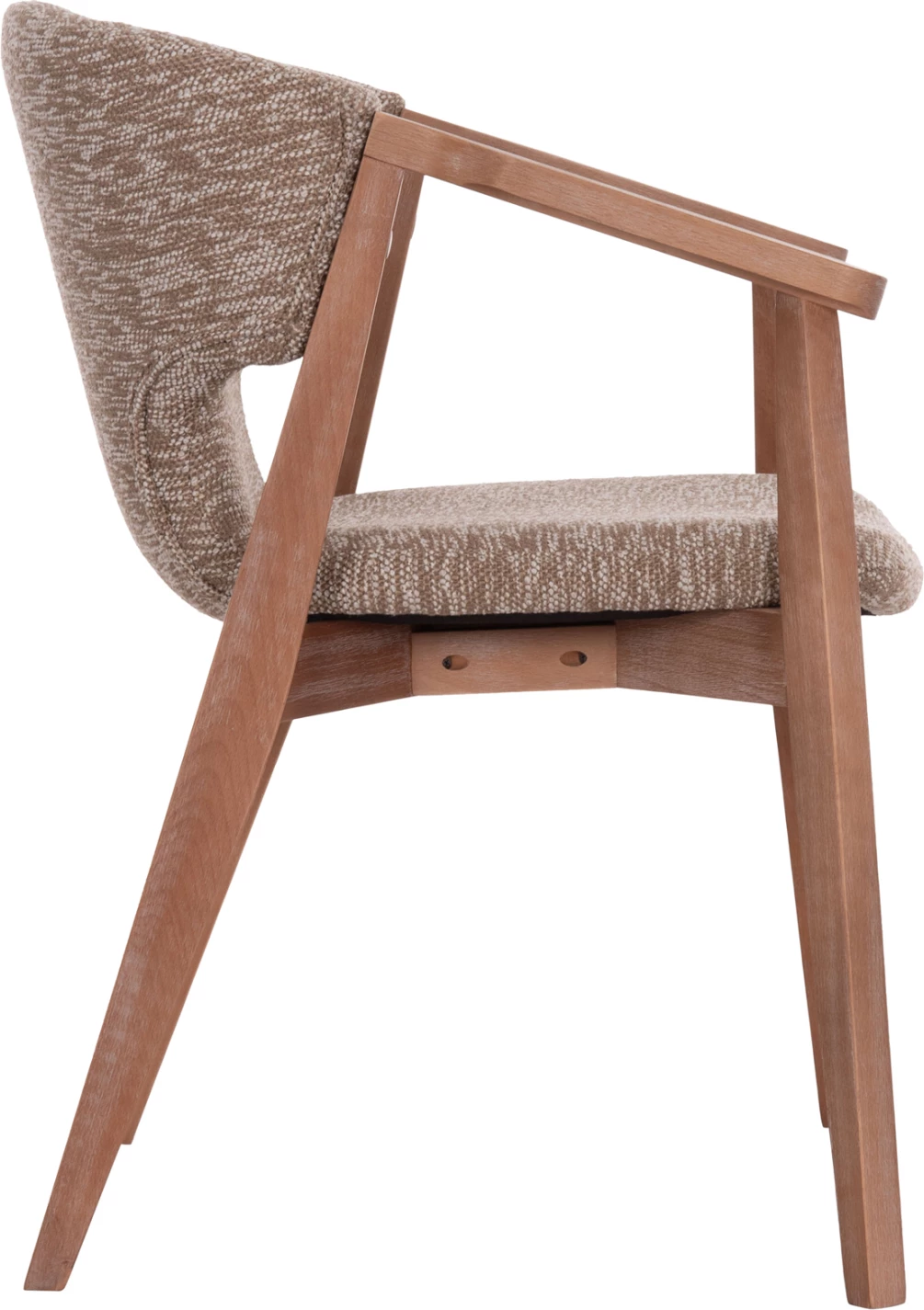 Karrige me mbështetëse për ngrënie YEGER, dru ahu, ngjyrë e bardhë e lehtë-kafe, FH9995.03, 59x58x78cm