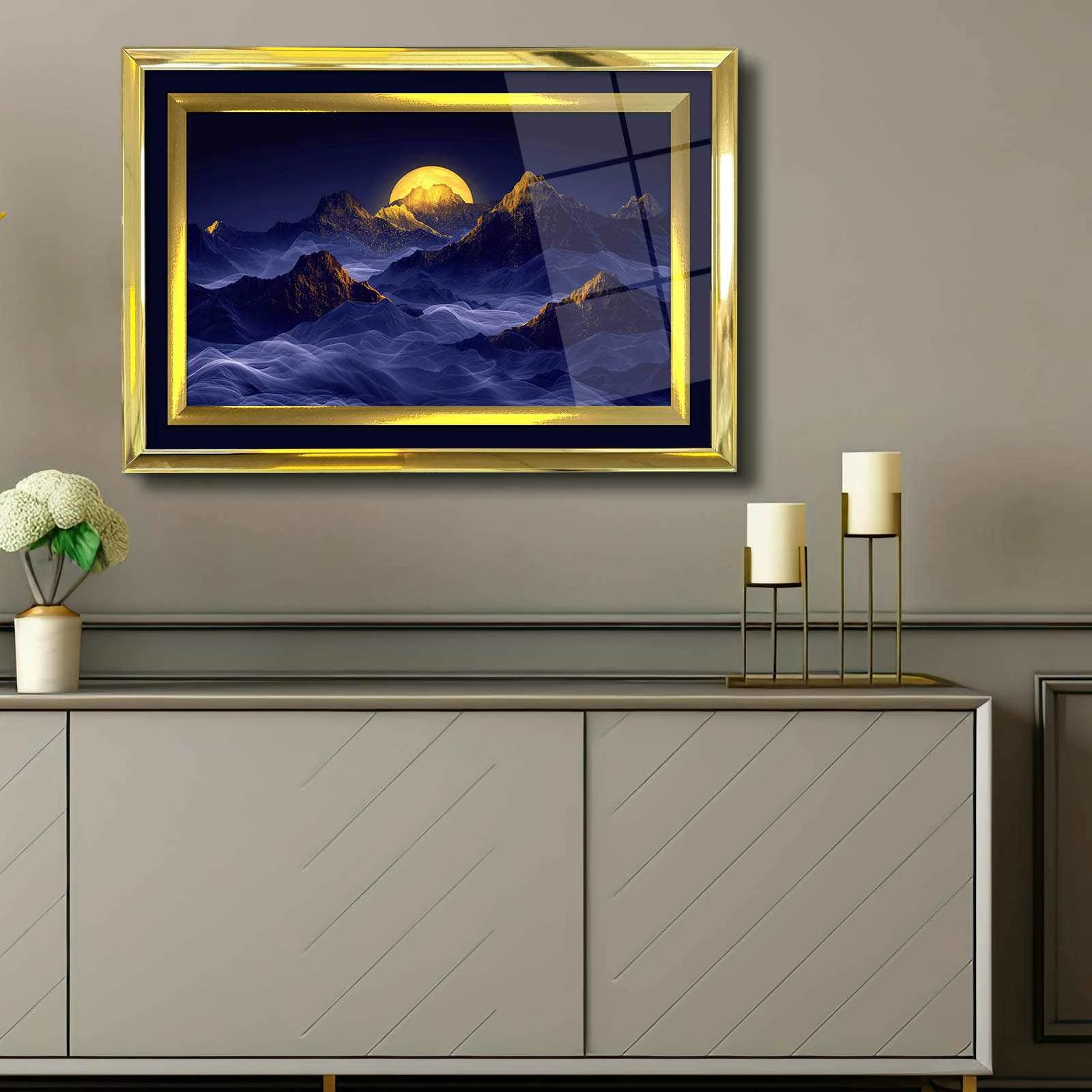 Pikturë dekorative me kornizë, shumëngjyrëshe, Wallity, 4363Kromaltınct - 020, 43x65cm
