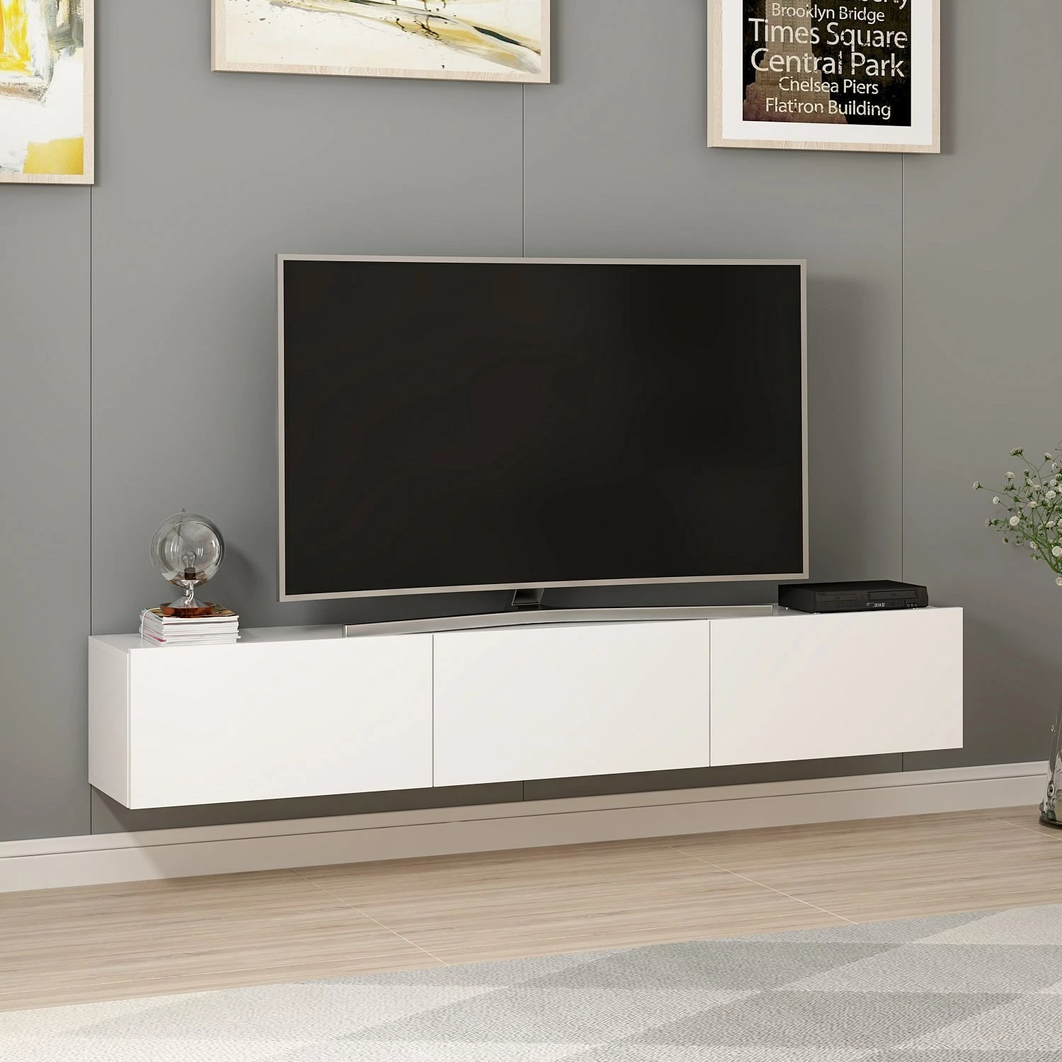 Njësi TV Rigel, ngjyrë e bardhë, Skye Decor