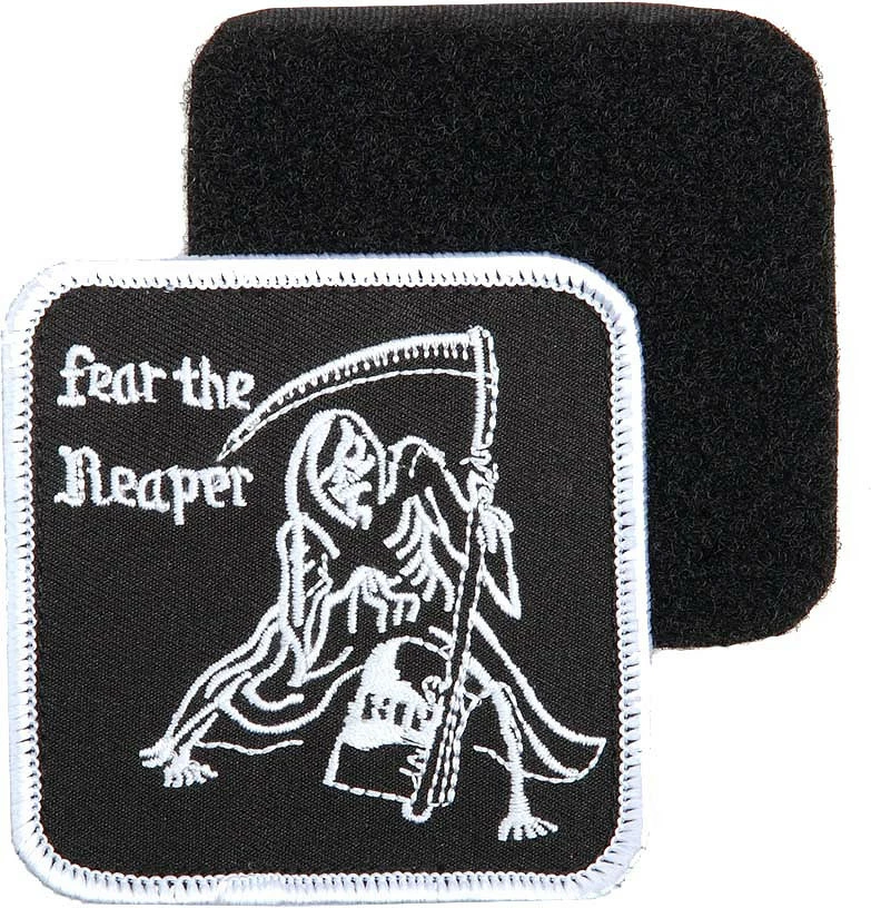 Emblema pëlhure Fostex Garments Patch fear the reaper with hook and loop #1077