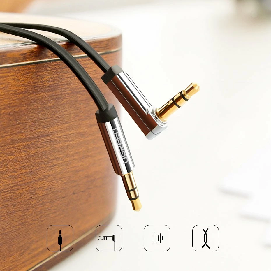 Kabllo audio AUX Ugreen 10728, 3.5 mm mini jack, 3 m, argjendtë