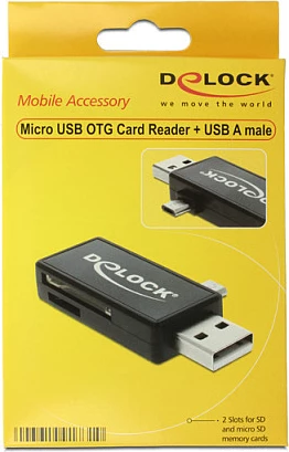 Lexues kartelash DeLOCK 91731, USB 2.0, Micro USB OTG, SD/MicroSD, i zi