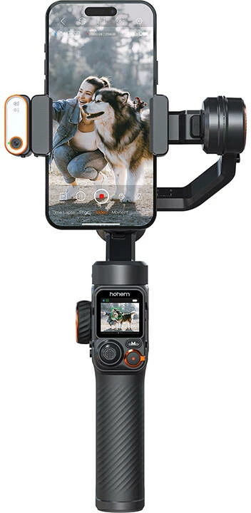 Gimbal Hohem iSteady M7 për smartfonë, me ekran të ndashëm dhe AI Tracker, i zi