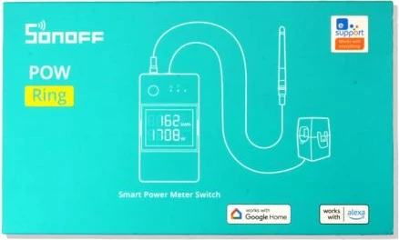 Matës energjie smart Wi-Fi SONOFF POWCT, klemë CT e ndarë 100A, 100-240V, rele kontakt i thatë 2A, i bardhë