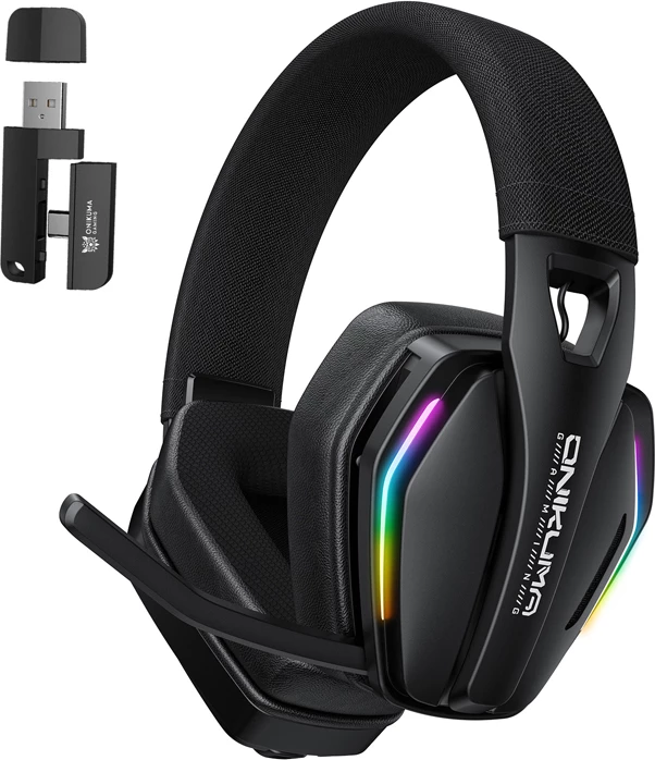 Kufje gaming ONIKUMA GT826, Bluetooth 5.4/2.4GHz + me kabllo USB-C, RGB, 20 orë, zezë