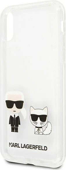 Mbështjellës Karl Lagerfeld Karl & Choupette për iPhone XS Max, Transparent