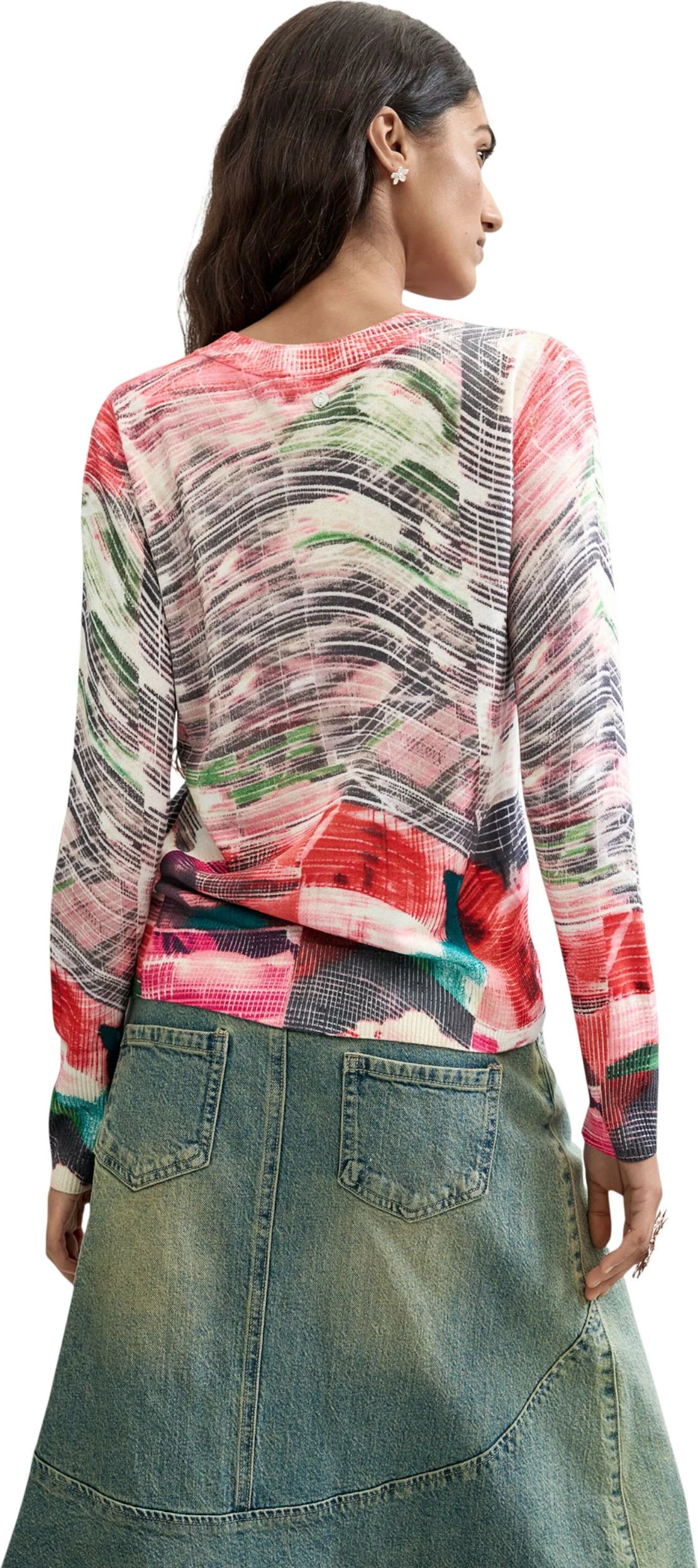 Xhemper për femra Desigual JERS_GLITCH 26WWJF32, e kuqe [Madhësia: XS]