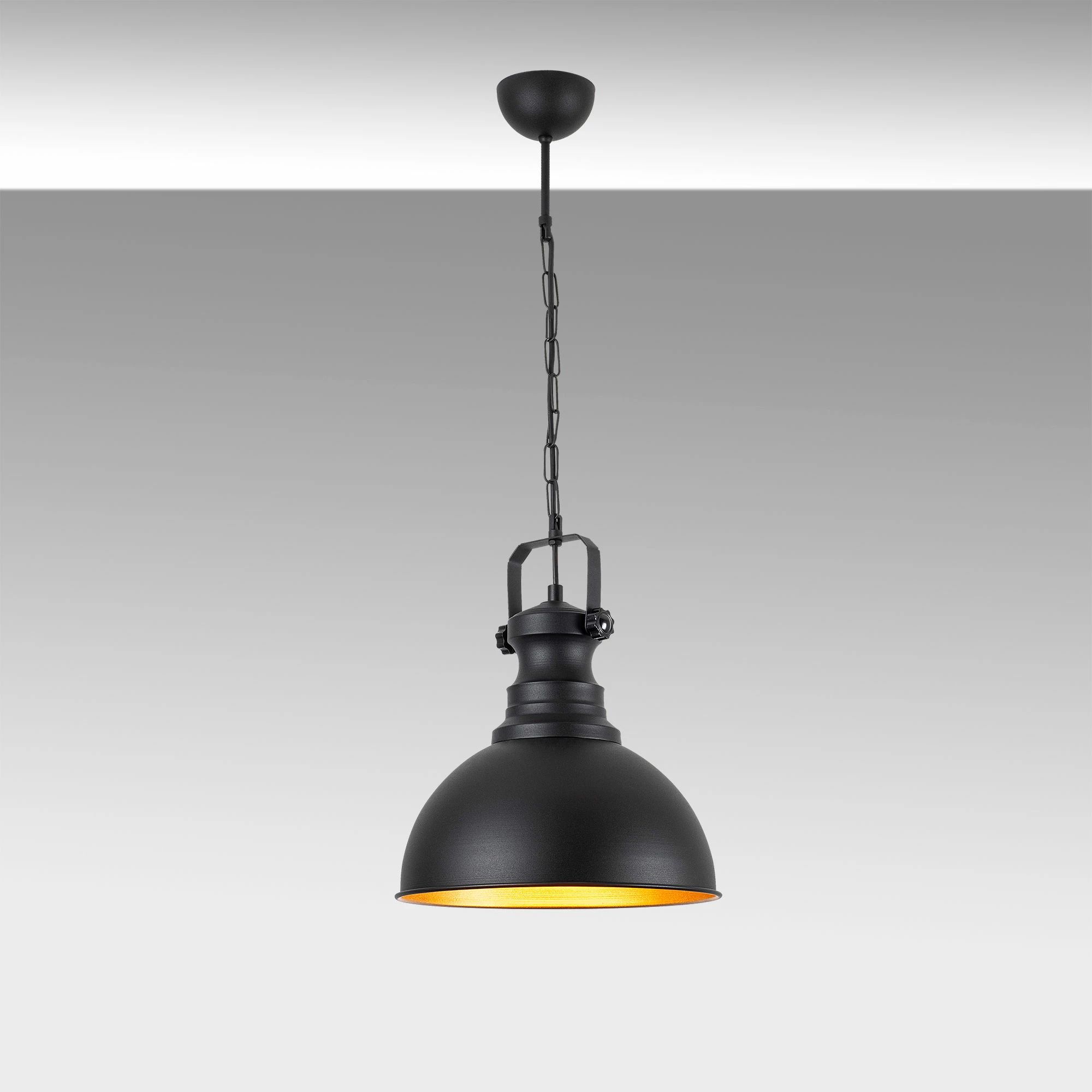 Llambë tavani moderne, Opviq Sağlam 3710-1, metal i zi, kapak druri