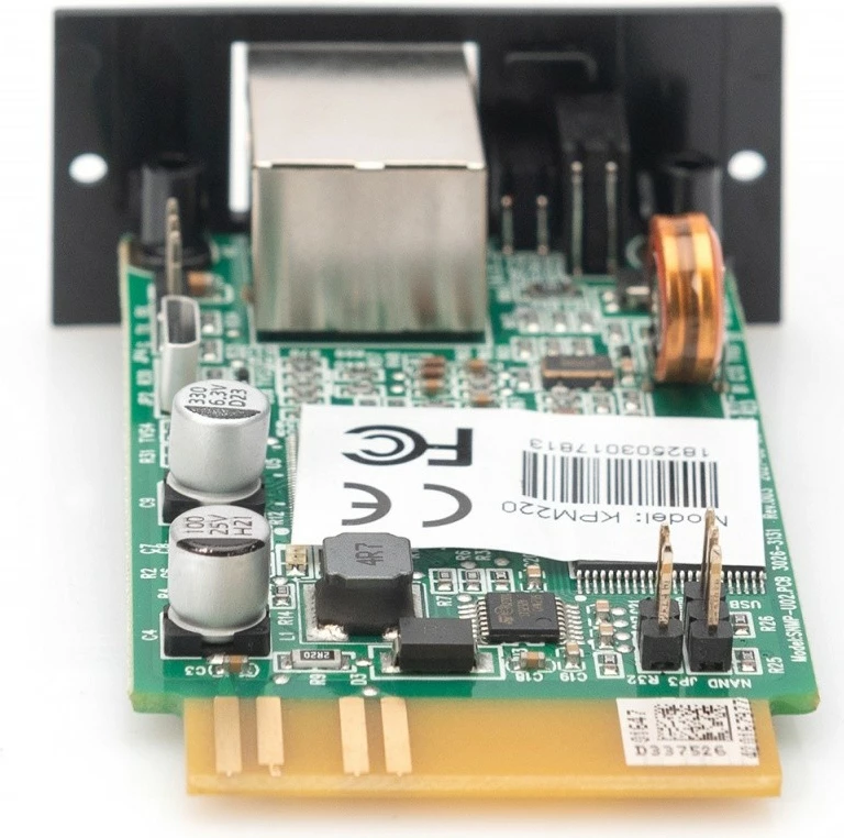 Kartë SNMP dhe Web për UPS, Digitus DN-170100-1, menaxhim rrjeti RJ45, LAN 10/100, për seritë DN-17009x/DN-17010x, e zezë