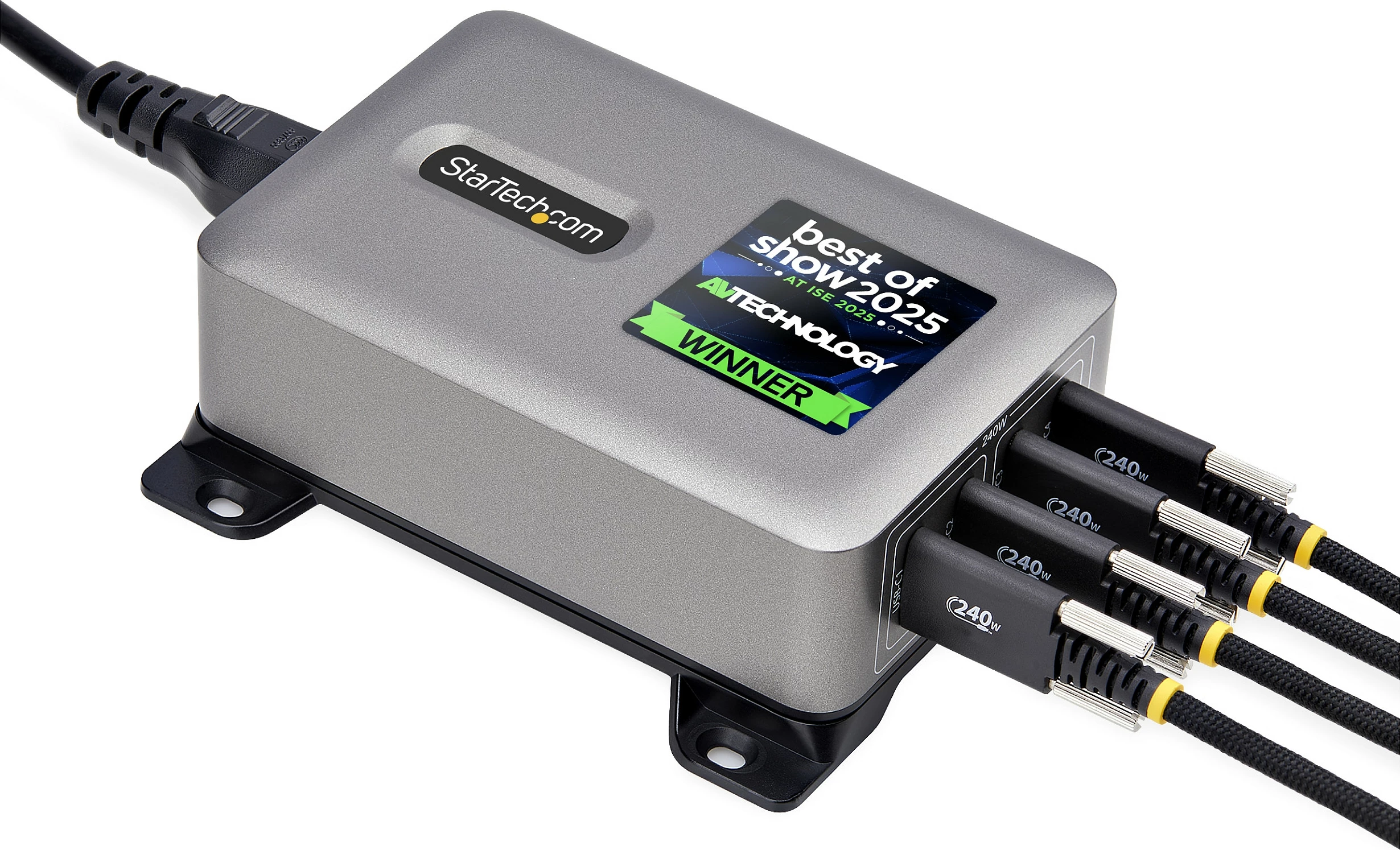 Karikues USB-C StarTech 4-Port 240W PD 3.1 GaN, 140W EPR, 1.8 m, gri