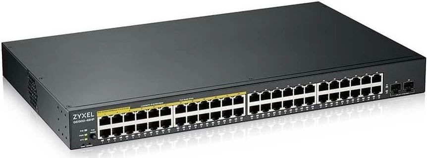 Switch Zyxel GS1900-48HPV2, 48 porta, 24 PoE, rack 19 inch, i zi-bardhë