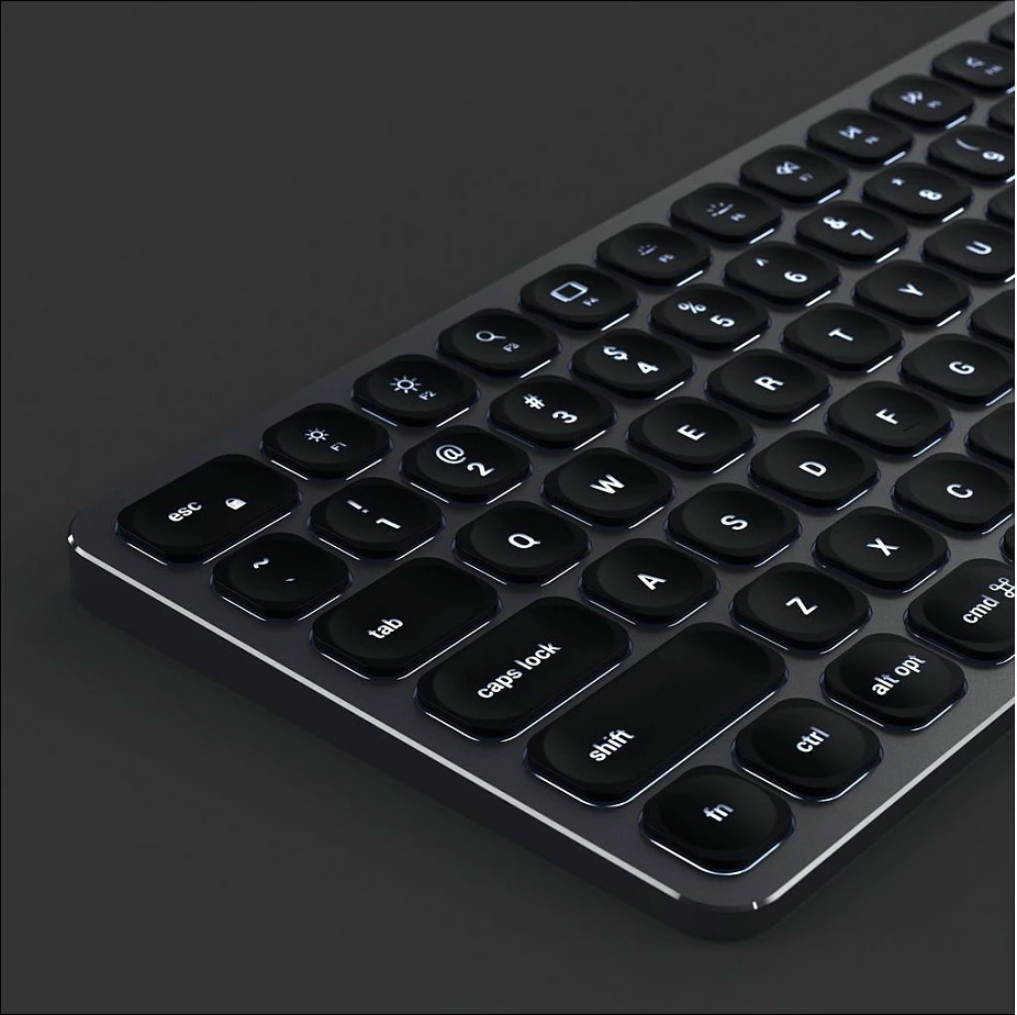 Tastierë Satechi ST-ACBKM-DE, Bluetooth, me ndriçim, layout gjerman (QWERTZ), alumini, Space Gray