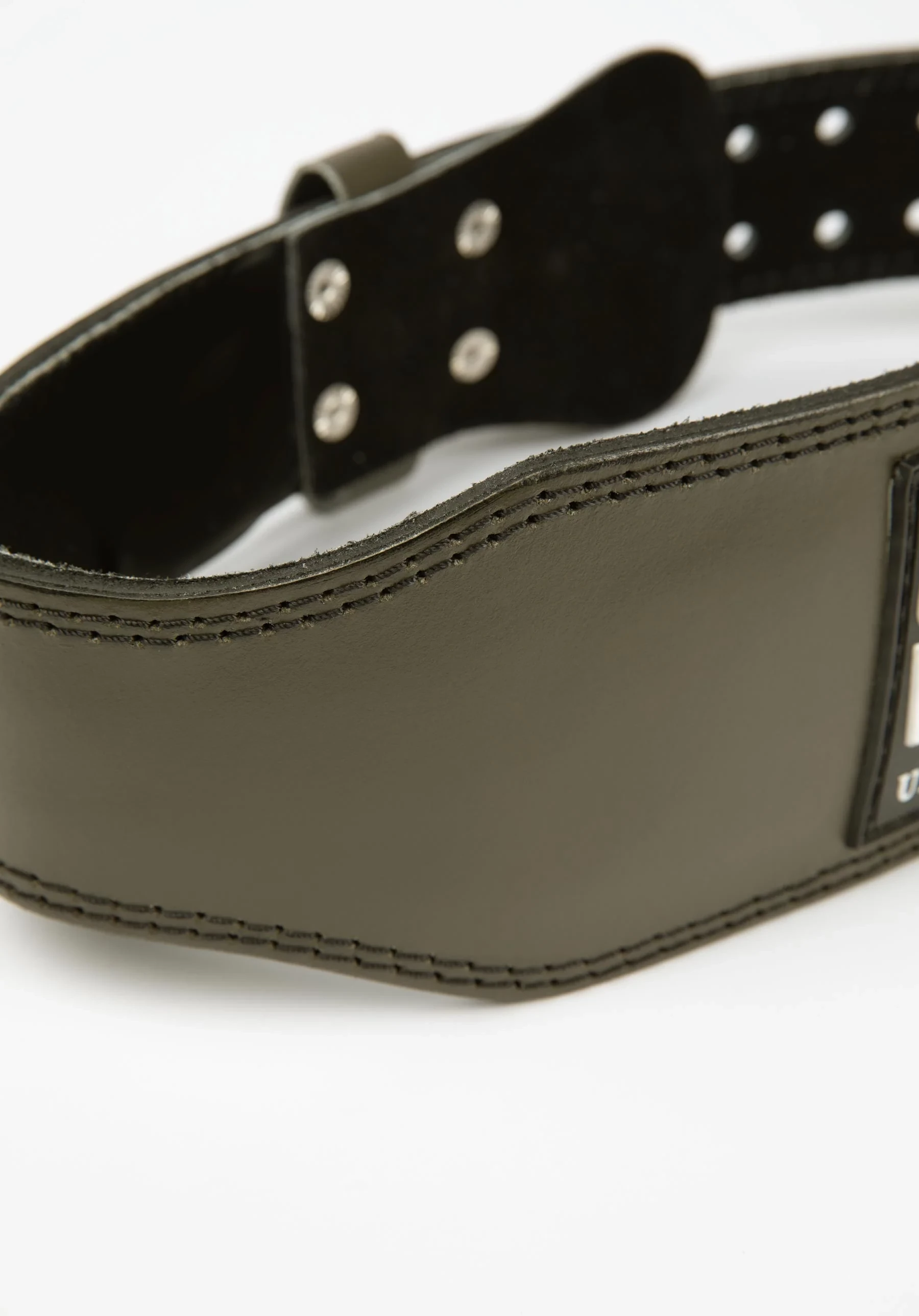 Gorilla Wear 4 Inch Padded Leather Lifting Belt - Army Green [Madhësia: S/M]