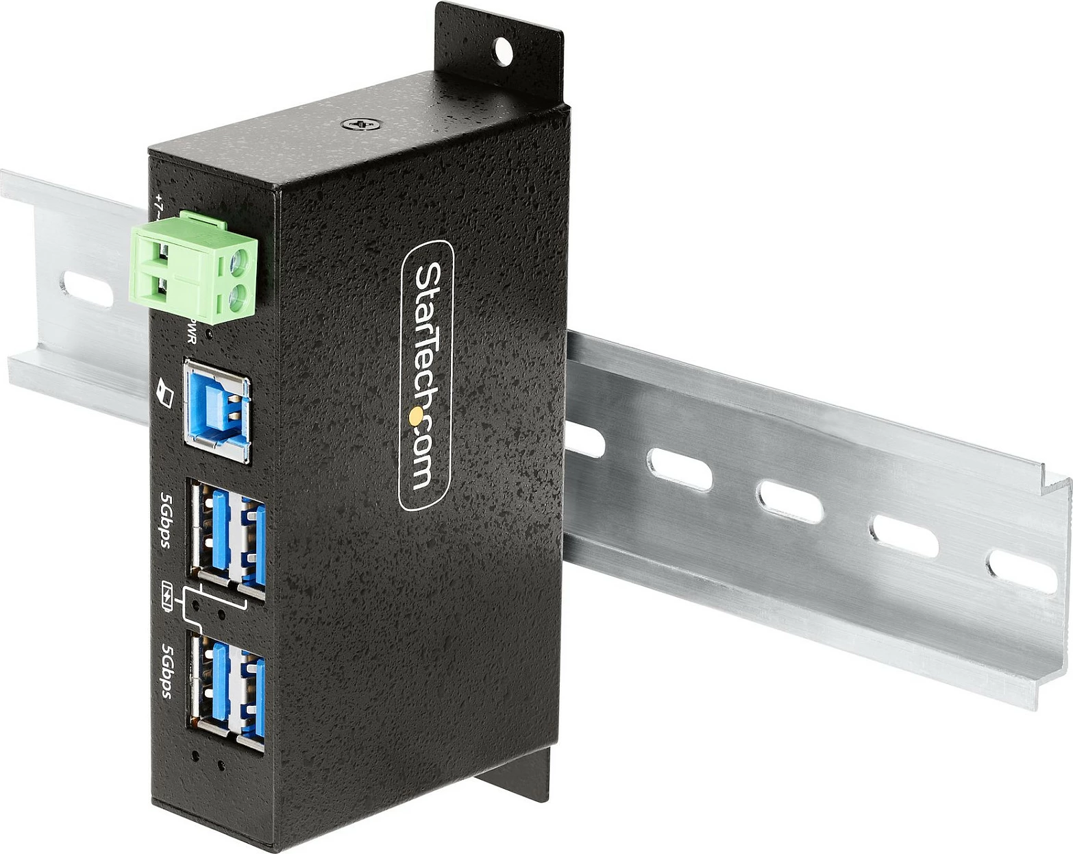 Hub USB StarTech 5G4AINDRM, 4 porta USB-A, USB 3.2 Gen 1 5Gbps, industrial, metal, i zi