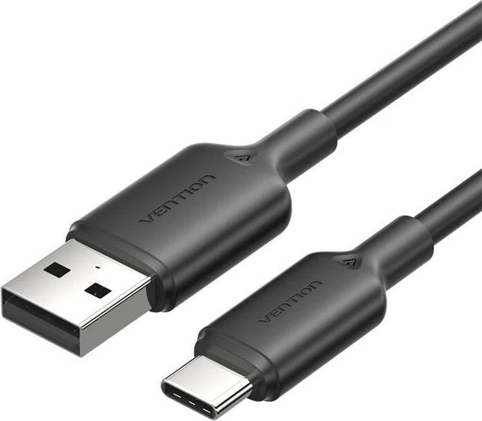 Kabllo USB 2.0 A në USB-C Vention CTQBF, 1m, E zezë