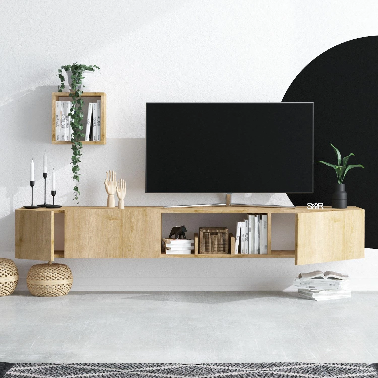 Njësi TV Hanah Home, Avior, ngjyrë lisi safir