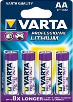 Bateri VARTA Professional Lithium AA 1.5V 2900mAh, paketë 4 copë, argjendtë