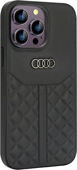 Mbështjellës Audi Genuine Leather për iPhone 14 Pro Max 6.7", i zi