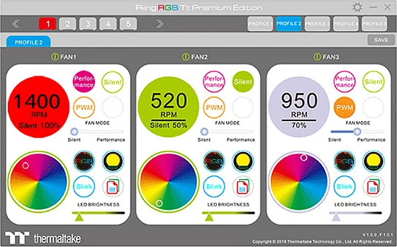 Ventilator për kasë Thermaltake Riing 14 RGB CL-F051-PL14SW-A, 140mm, 500-1400RPM, i zi